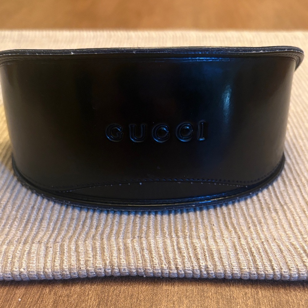 Gucci Glossy Black Leather Sunglass Case